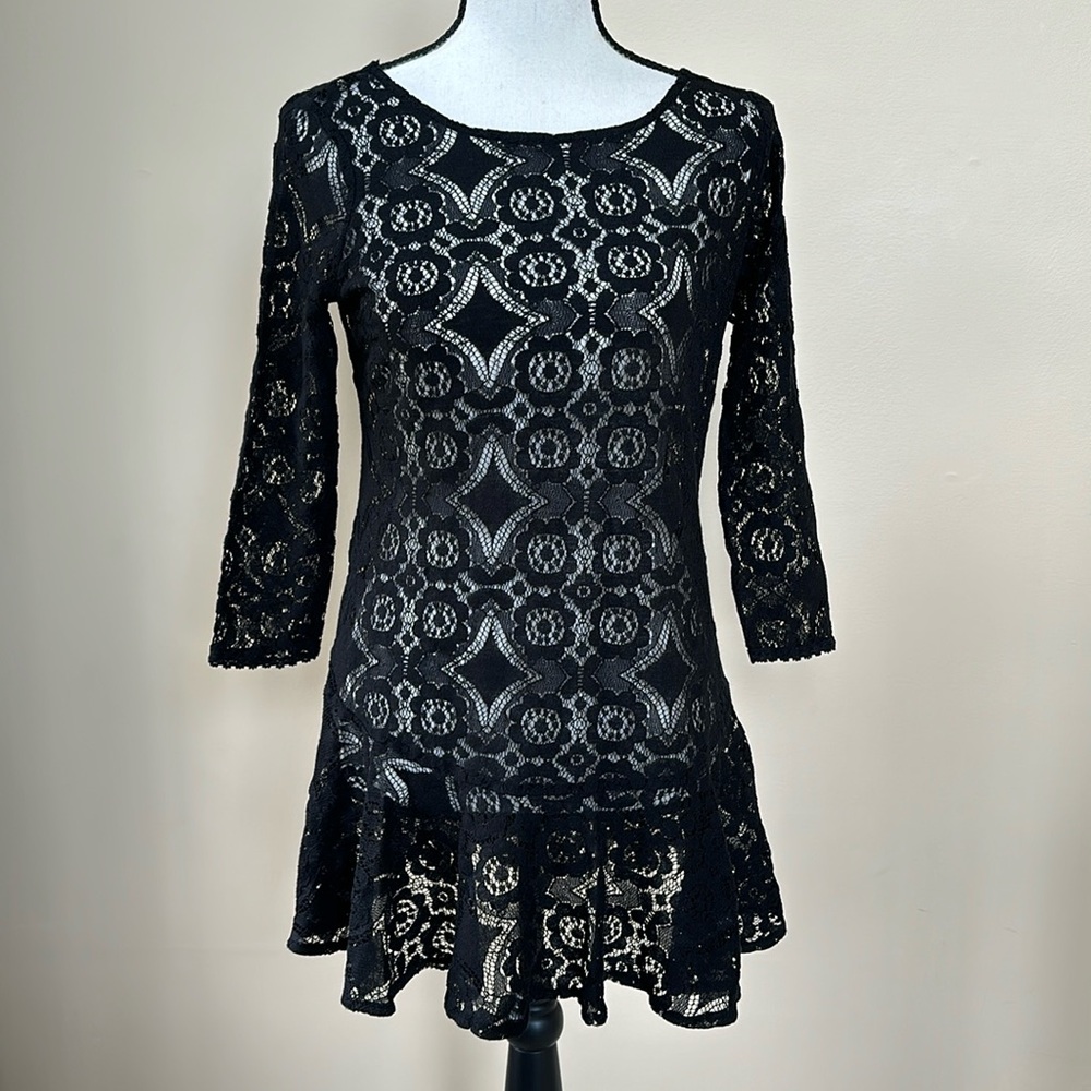 Free People Black Lace Dress